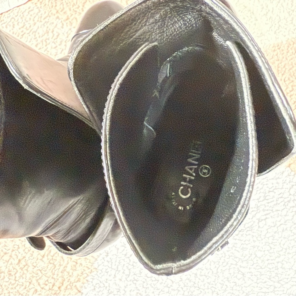 Chanel Moto Interlocking CC Logo Moto Boots - Picture 8 of 13